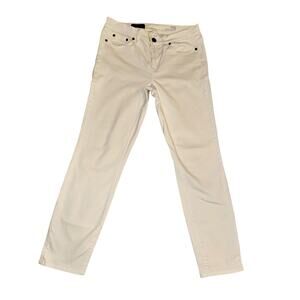J Crew Womens 29 Denim Jeans White Toothpick Skinny Ankle Mid‎ Rise Stretch